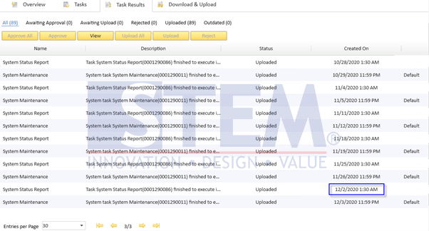 SAP Business One Tips - Checking Task Upload System Status Report