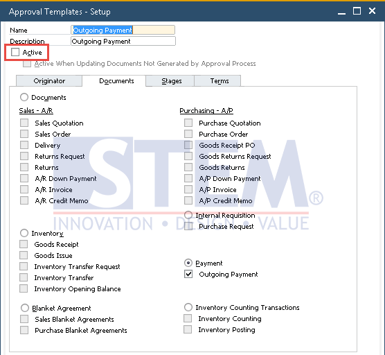 SAP Business One Tips - Deactivate Approval Template