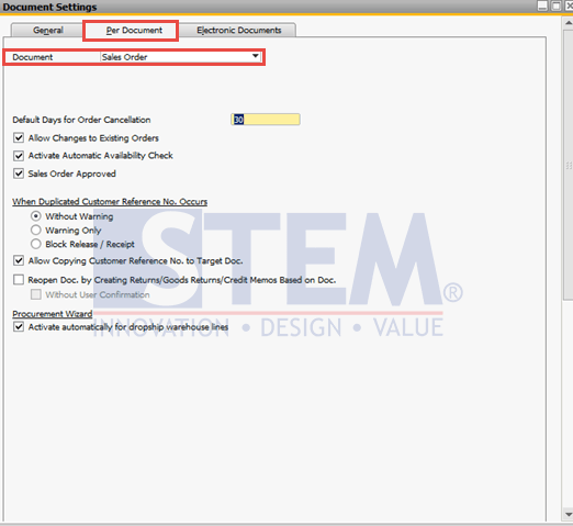 SAP Business One Tips - Redelivery Setting from the Base Document 