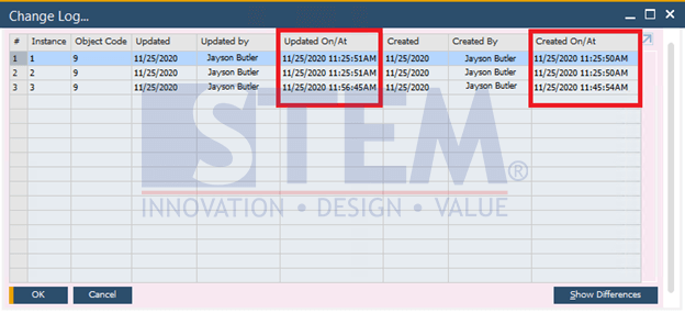 SAP Business One Tips - Change Log Now Contains More Valuable Information