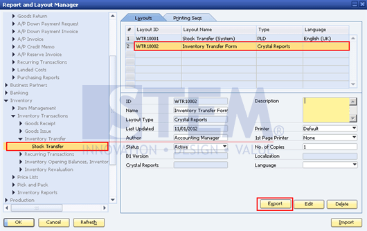 SAP Business One Tips - Export and Import Crystal Report Files on SAP Business One