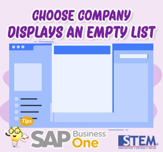 SAP Business One Tips Choose Company Display an Empty List