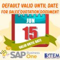 SAP Business One Tips Default Valid Until Date