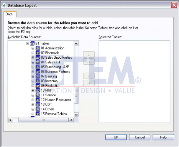 SAP Business One Tips - Connecting SAP B1 Data Sources to SAP Crystal Report