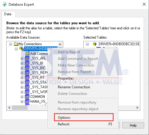 SAP Business One Tips - Display Information Tables in SAP Crystal Reports