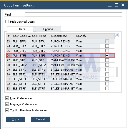 SAP Business One Tips - How to Copy Form Settings for Selected Forms