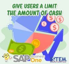 SAP Business One Tips User Limit The Amount of Cash