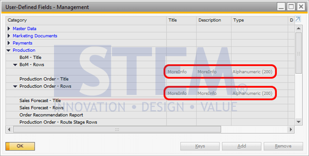 SAP Business One Tips - Additional Information on Bill of Materials Component