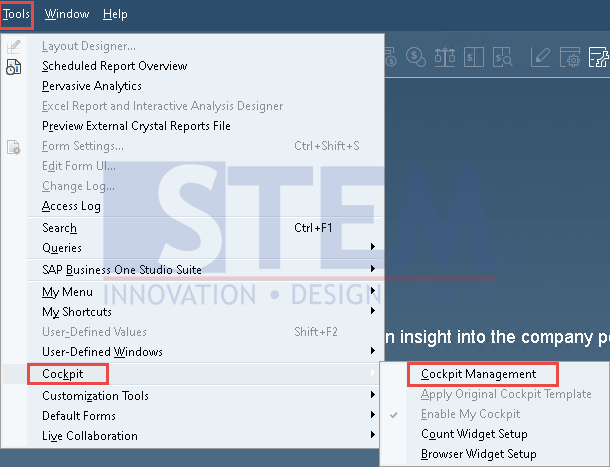 SAP Business One Tips - How to Create Cockpit Template in SAP Business One HANA