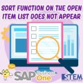 Fungsi Sortir Open Item List SAP B1 Tidak Muncul