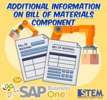 SAP Business One Tips Additional Information on Bill of Materials Component