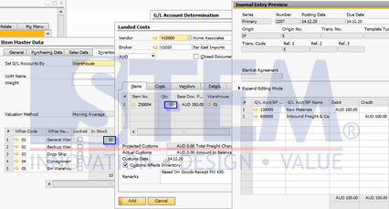 SAP Business One Tips - Landed Cost Quantity Different with In Stock Quantity