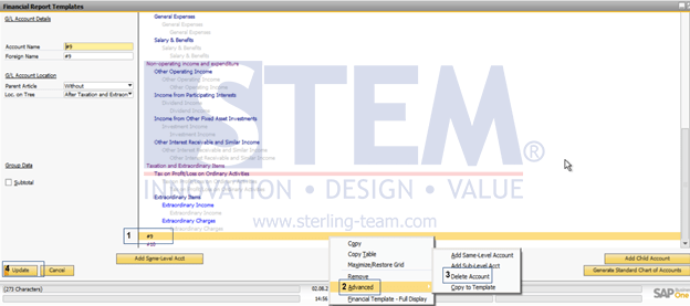 SAP Business One Tips - Create Profit and Loss Statement Templates without Inactive Drawer