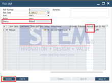 How to Generate Pick List in SAP Business One