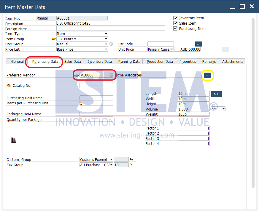 SAP Business One Tips - Preferred Vendor