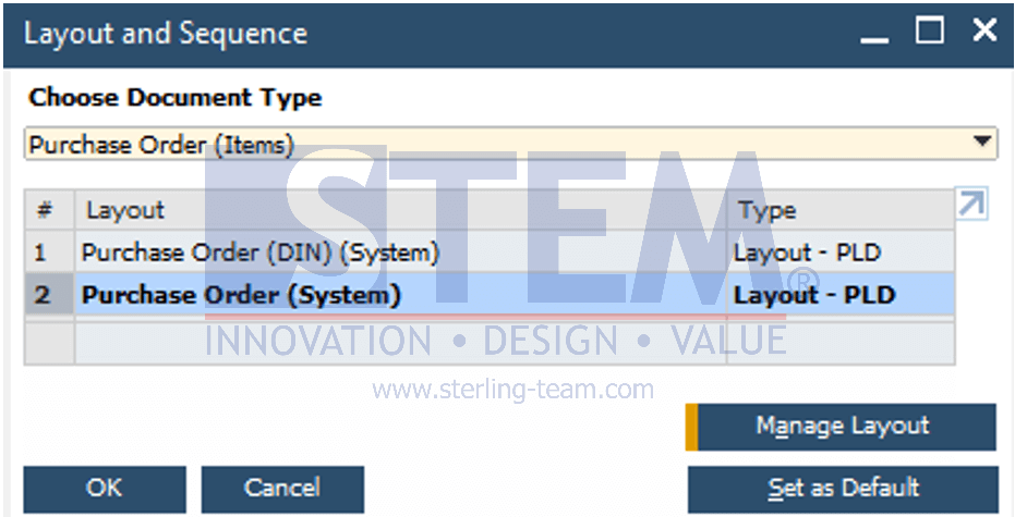 SAP Business One Tips - Set as Default Layout