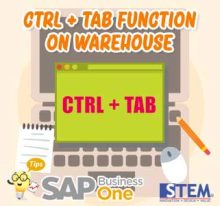 Fungsi CTRL + TAB pada Warehouse di SAP Business One