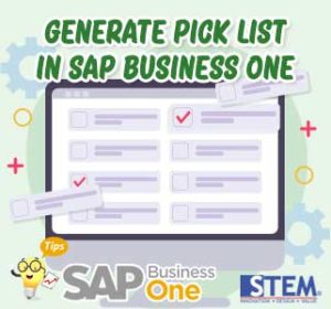 Cara Generate Pick List di SAP Business One