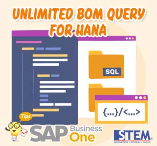 unlimited bom query for hana sap b1 tips