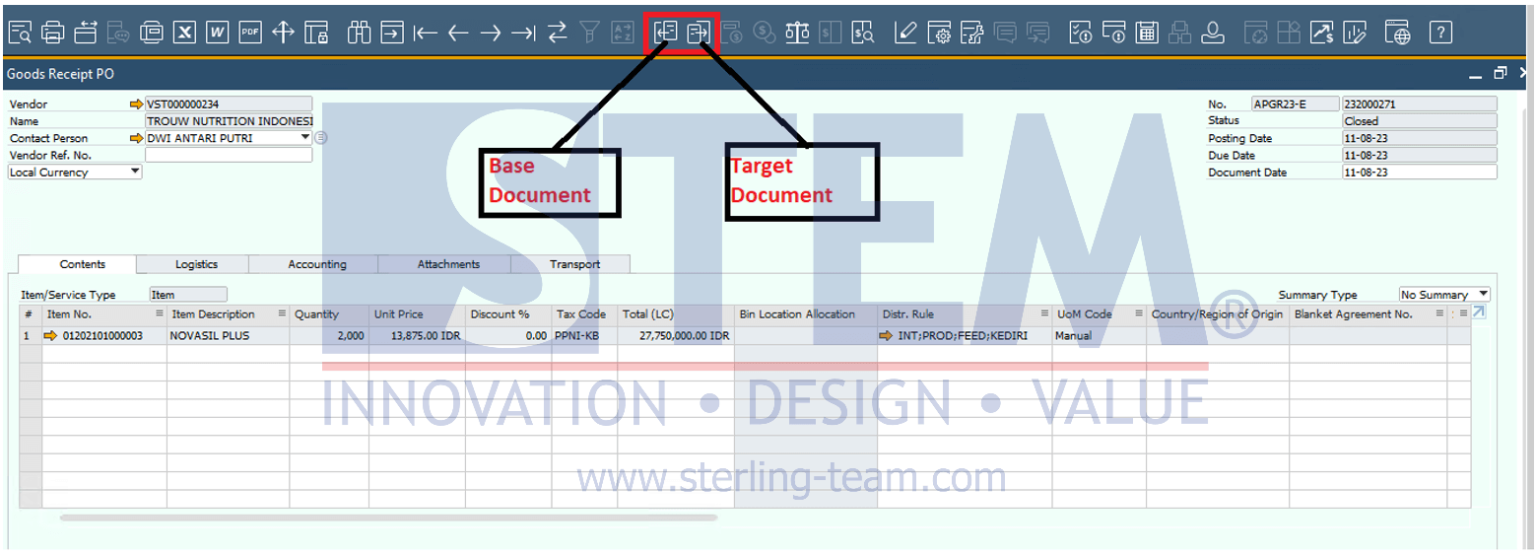 Quick Way to View Base & Target Docs in SAP B1
