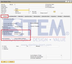Manage Serial Numbers in SAP Business One