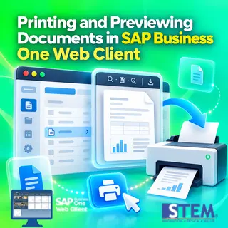 Printing and Previewing Documents in SAP Business One Web Client